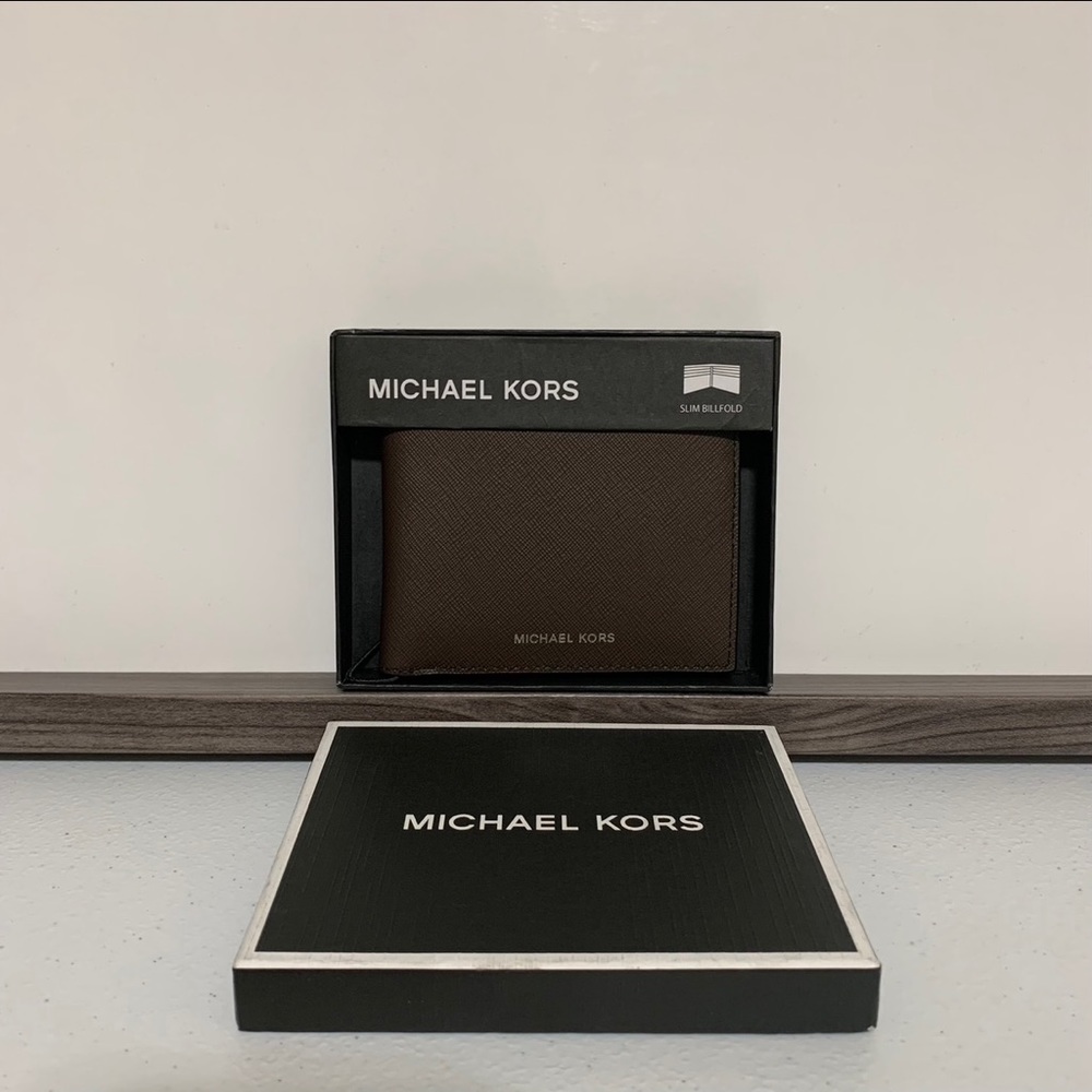 Michael Kors Crossgrain Leather Slim Billfold Wallet-NWT